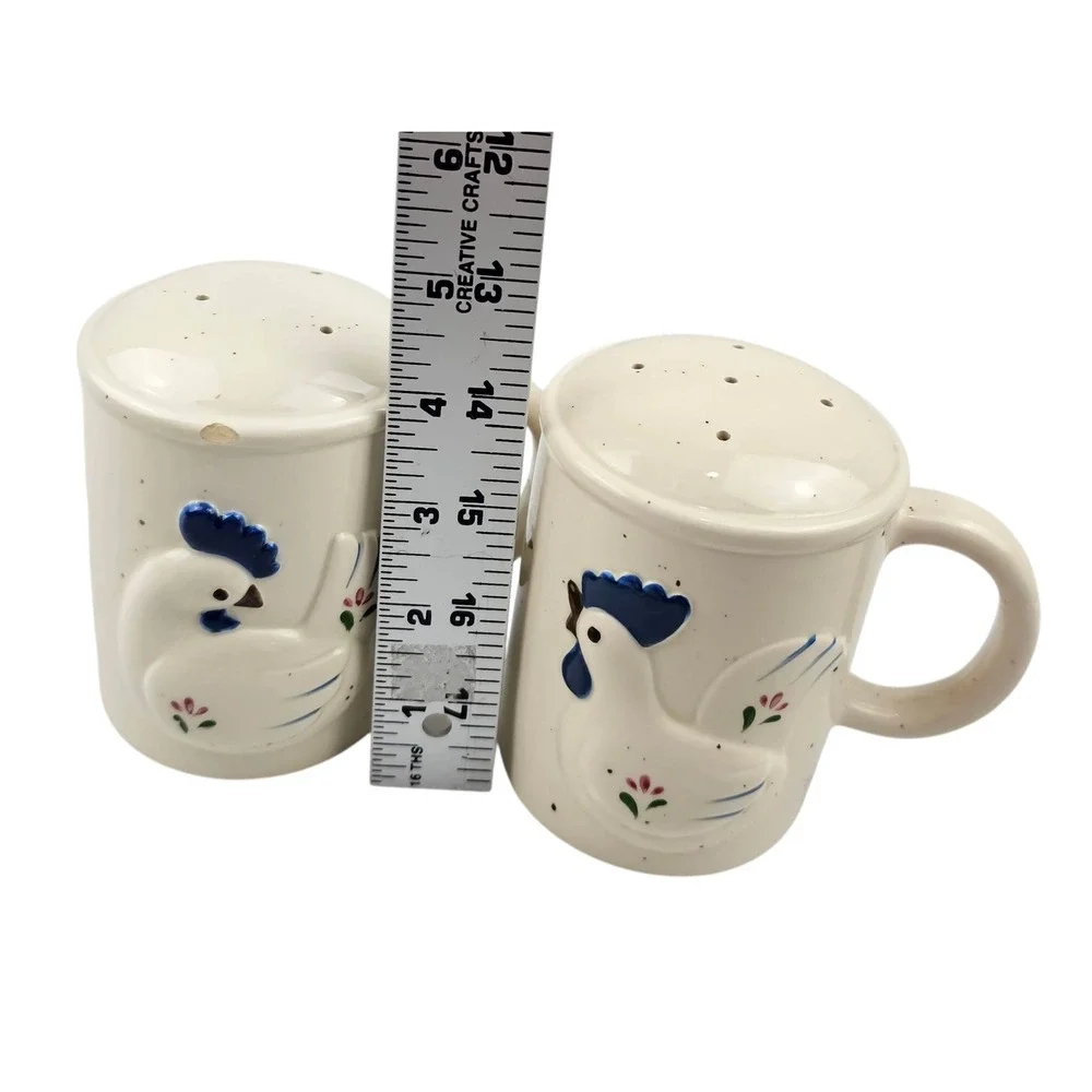Otogari Japan Vintage Rooster Hen Mug Salt and‎ Pepper Shakers Ceramic Kitchen